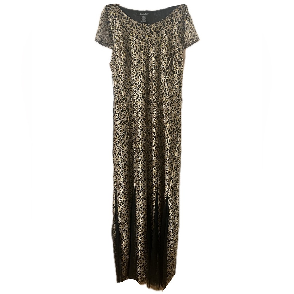 Chic Black and Gold Maxi Dress